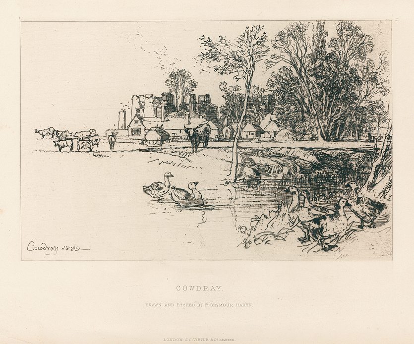 Sussex, Cowdray, etching by Seymour Haden, 1883