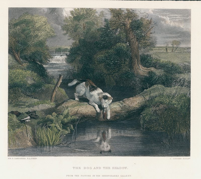 The Dog and the Shadow, after Landseer, 1877