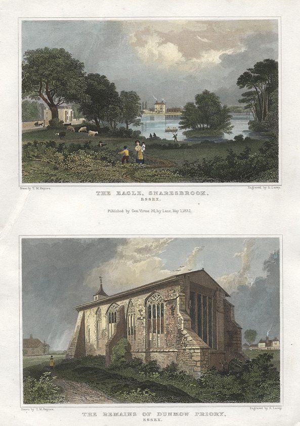 Essex, The Eagle, Snaresbrook & Dunmow Priory, (2 views), 1834
