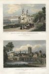 Essex, Mistley Thorn Church & Easton, (2 views), 1834