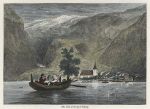 Norway, Post boat arriving at Udvig, 1877