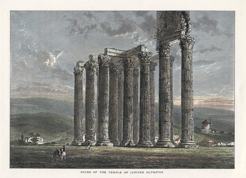 Greece, Temple of Jupiter Olympus, 1875