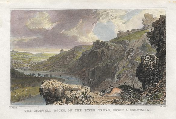 Devon, River Tamar, Morwell Rocks, 1832