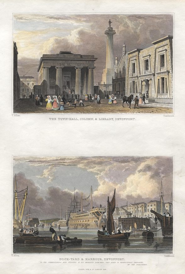 Devon, Devonport, 2 views, 1832