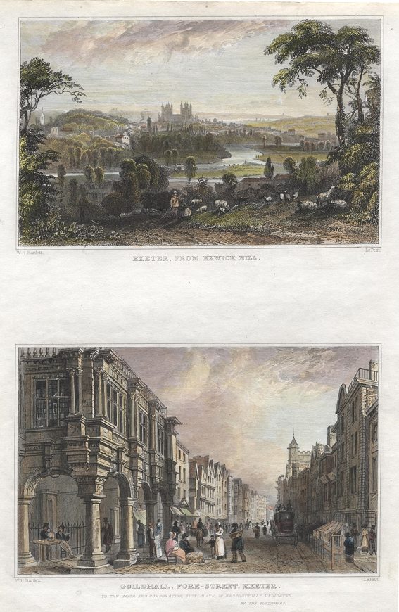 Devon, Exeter, 2 views, 1832