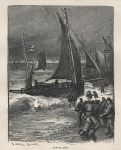 Fishing boats running ashore, 1883