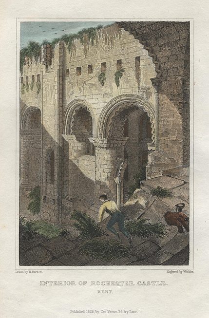 Kent, Rochester Castle interior, 1832