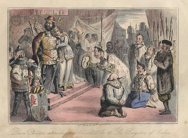 Queen Philippa Interceding with Edward III, 1848