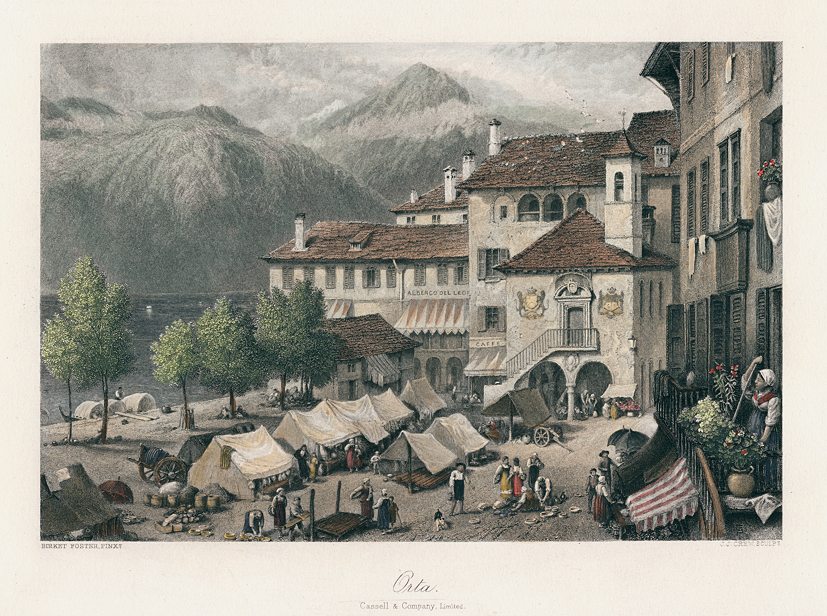 Italy, Orta view (Italian Alps), 1872