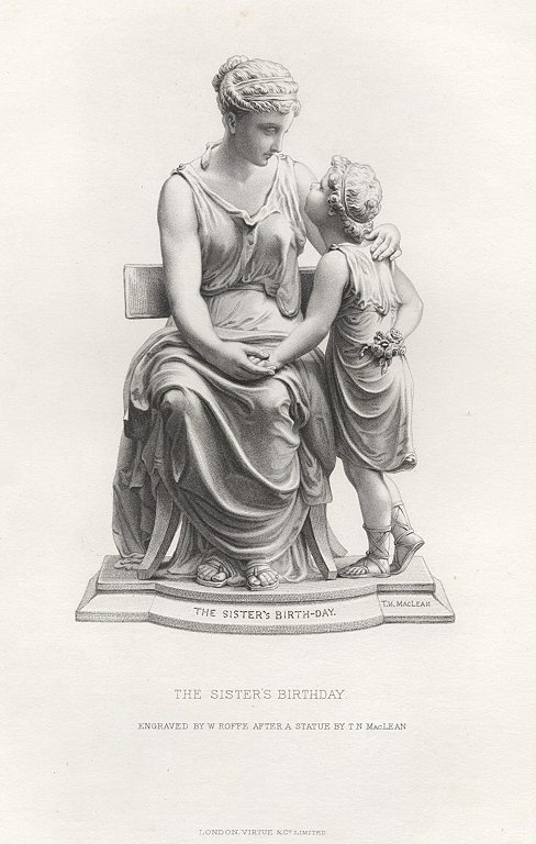 The Sister's Birthday, after a sculpture by T.N.McLean, 1881