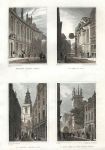 London, Merchant Tailor's School & three churches, 1831