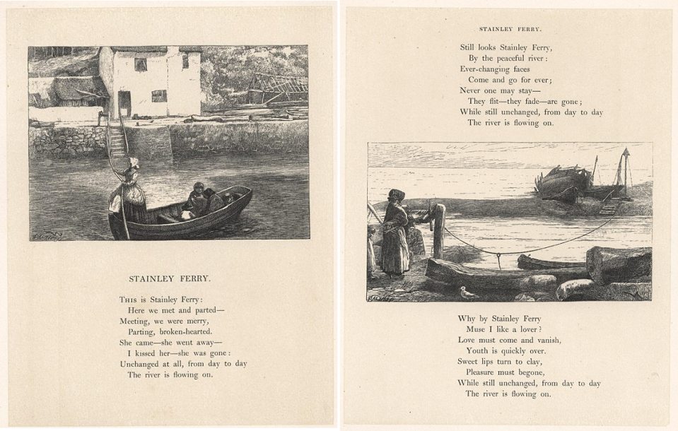 Stainley Ferry, wood engraving by Dalziel Brothers, 1867