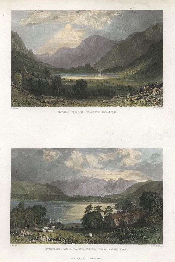 Lake District, Blea Tarn & Windermere Lake, 1833