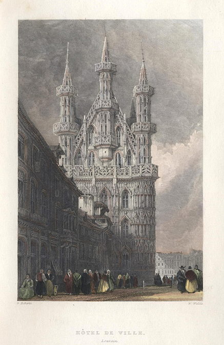 Belgium, Louvain, Hotel de Ville, 1834