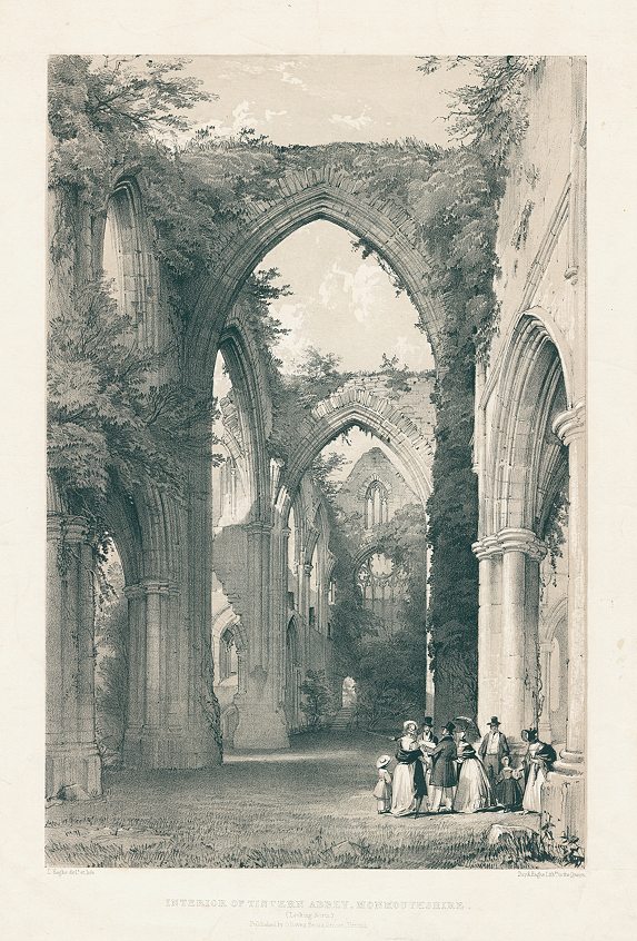 Monmouthshire, Tintern Abbey interior, c1840