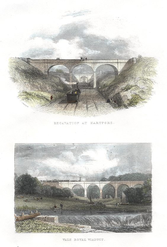 Cheshire, Cutting at Hartford & Vale Royal Viaduct, 1840/1856