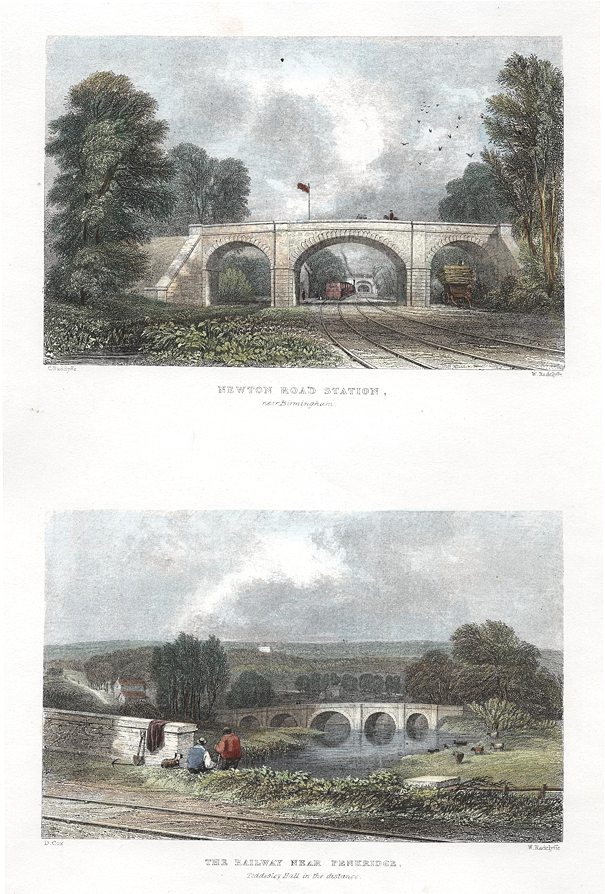 Staffordshire, Newton Road Station & Railway near Penkridge, 1840/1856
