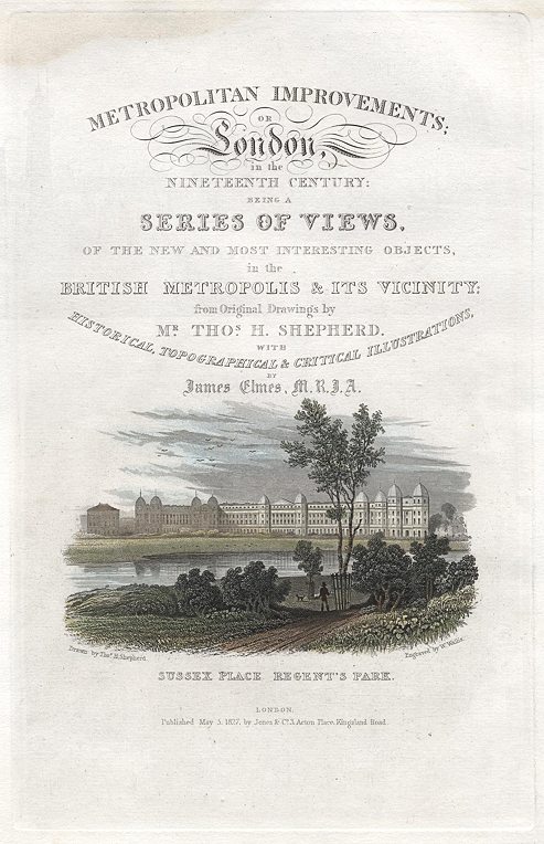 London, Sussex Place, Regent's Park, 1831