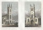 London, St.Luke's Church, Chelsea & St.Mark's, Pentonville, 2 views, 1831