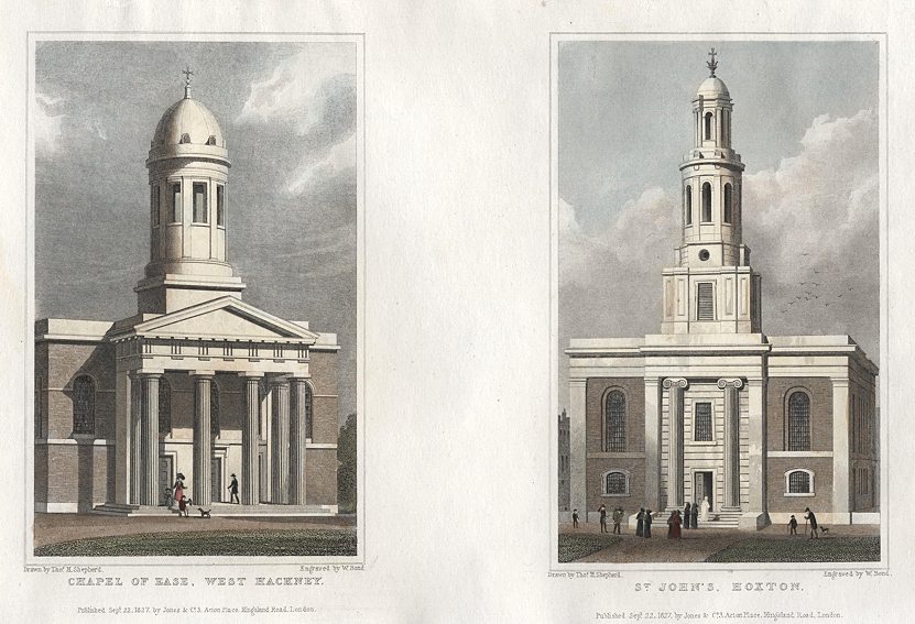 London, Chapel of Ease, West Hackney & St.John's, Hoxton, 1831