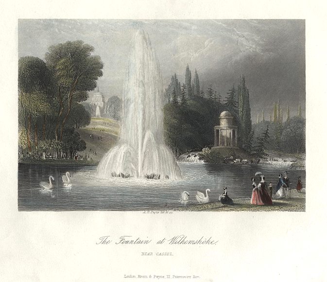 Germany, Kassel, Fountain at Wilhelmshhe, 1845