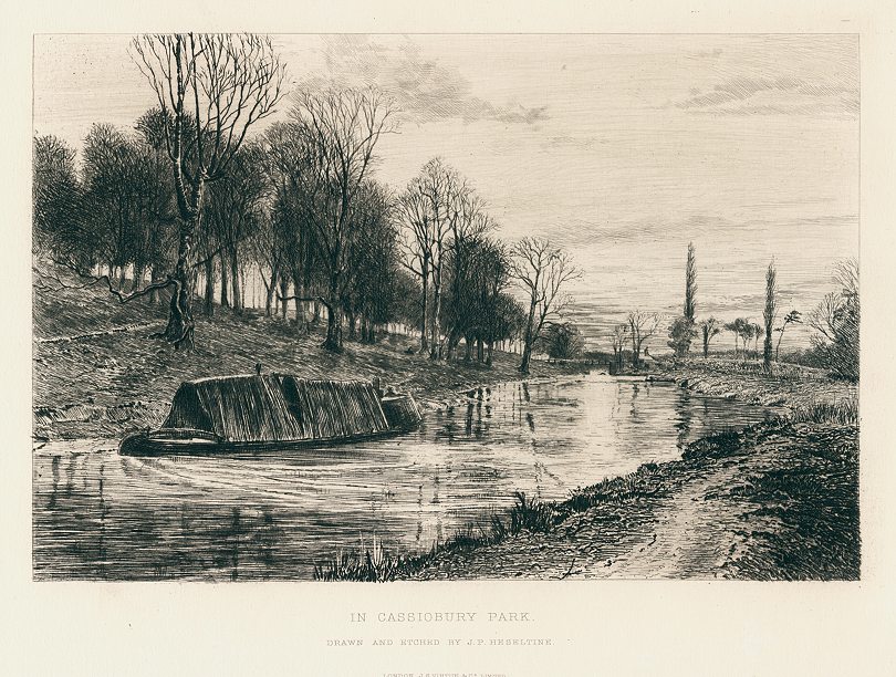 In Cassiobury Park, etching by J.P.Heseltine, 1881