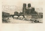 Notre Dame, Paris, after an etching by C.Meryon, 1881