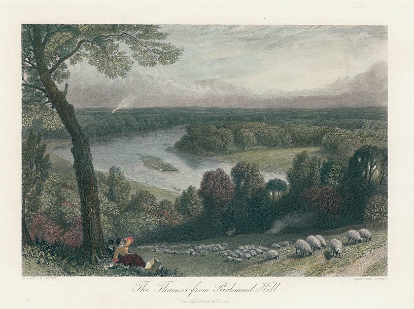 Surrey, The Thames from Richmond Hill, 1875