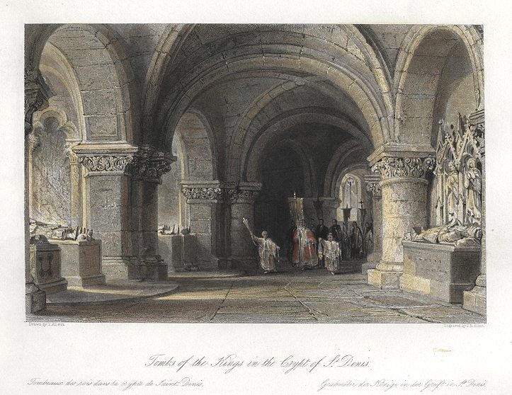 France, Paris, Tombs of the Kings in St.Denis, 1840