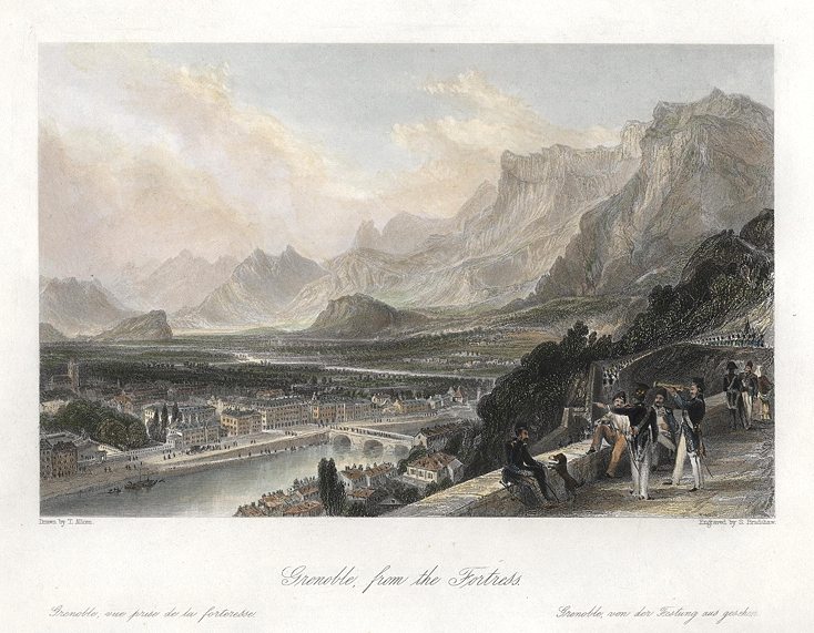 France, Grenoble from the Fortress, 1840