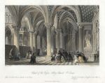 France, Paris, Interior of St.Denis (Chapel of the Virgin), 1840