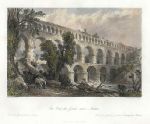 France, Pont du Gard near Nismes, 1840