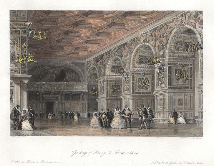 France, Fontainbleau, Gallery of Henry II, 1840