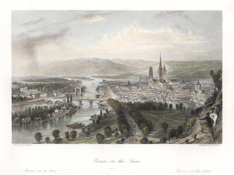 France, Rouen on the Seine, 1840