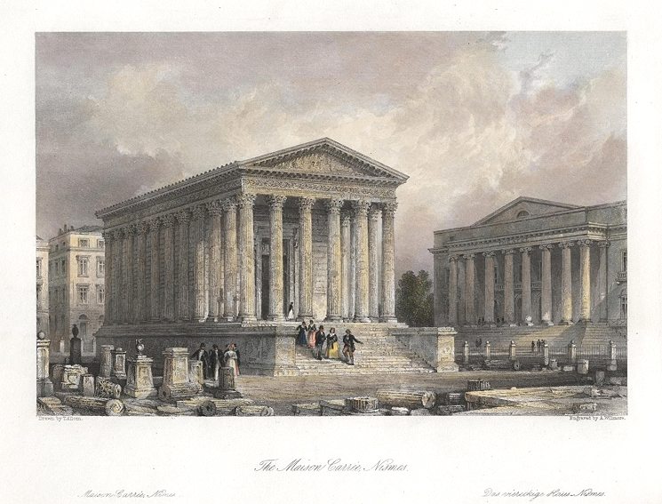 France, The Maison Carree in Nismes, 1840