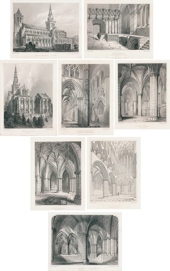 Scotland, Glasgow Cathedral, 8 views, 1848