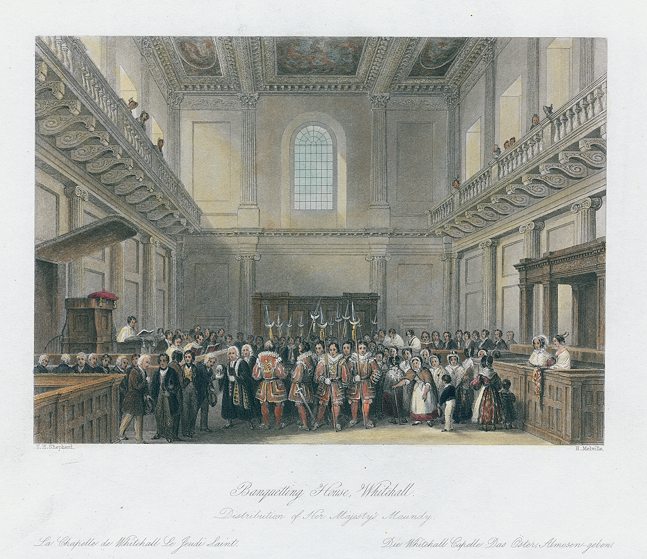 London, Banqueting House, Whitehall, (Maundy Ceremony), 1841