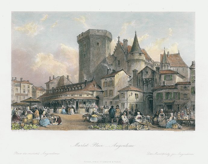 France, Angouleme Market Place, 1840