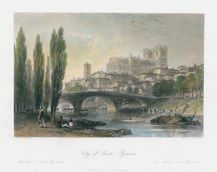 France, Pyrenees, City of Auch, 1840