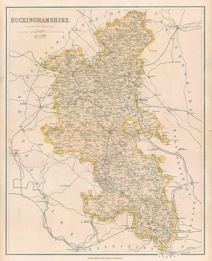 Buckinghamshire map, c1867