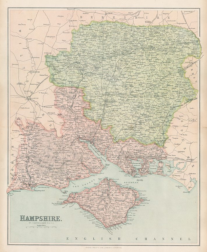 Hampshire map, c1867
