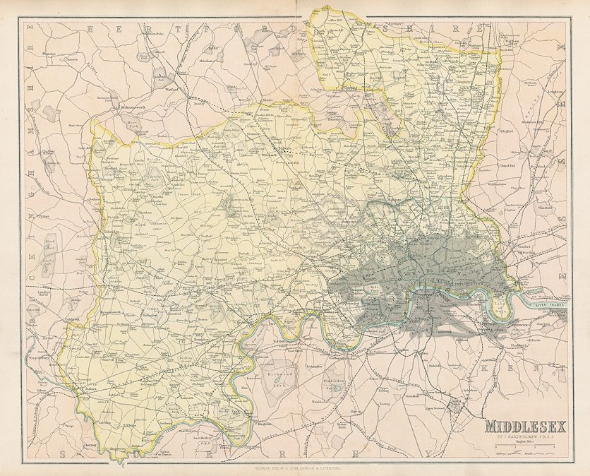 Middlesex map, c1867