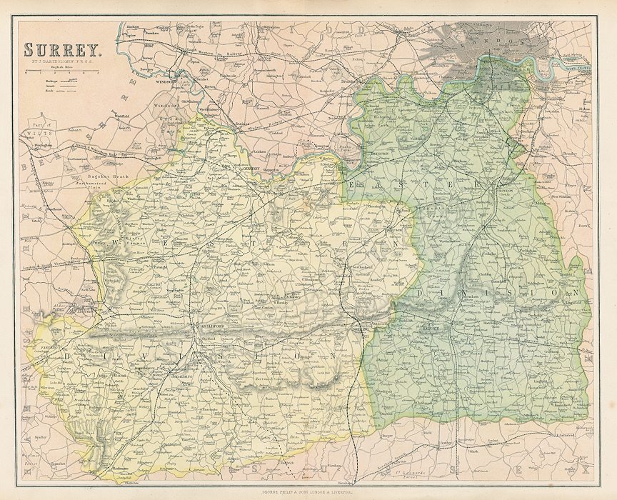 Surrey map, c1867