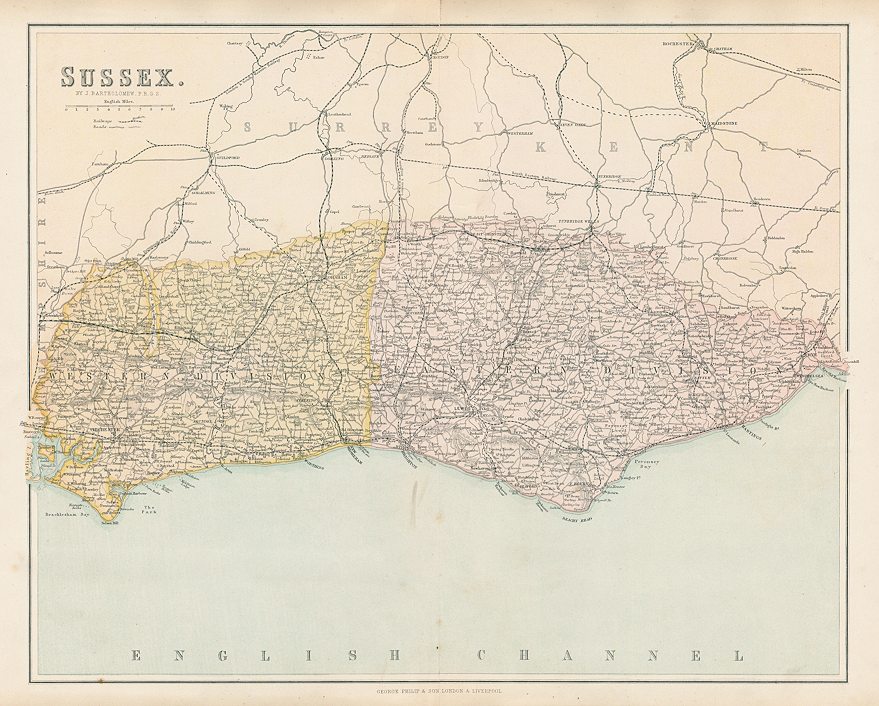 Sussex map, c1867