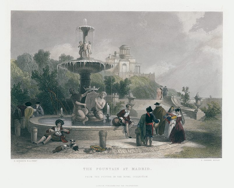 Spain, Fountain at Madrid, 1856