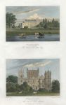 Nottinghamshire, Kelham Hall & Wollaton Hall, (2 views), 1829