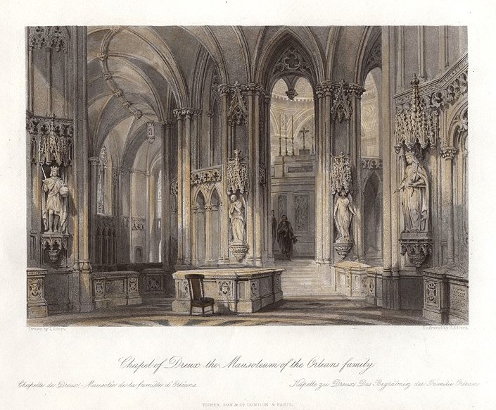 France, Chapel of Dreux - Mausoleum of the Orleans family, 1840