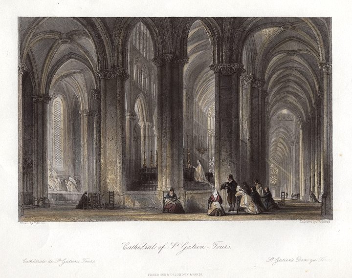 France, Tours, Cathedral of St.Gatien, 1840