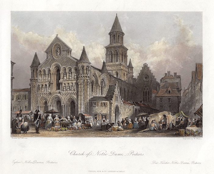 France, Church of Notre Dame at Poitiers, 1840