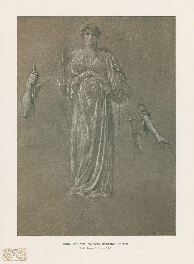 Study for the Guardian Insurance Poster, lithograph after Edward Poynter, c1905